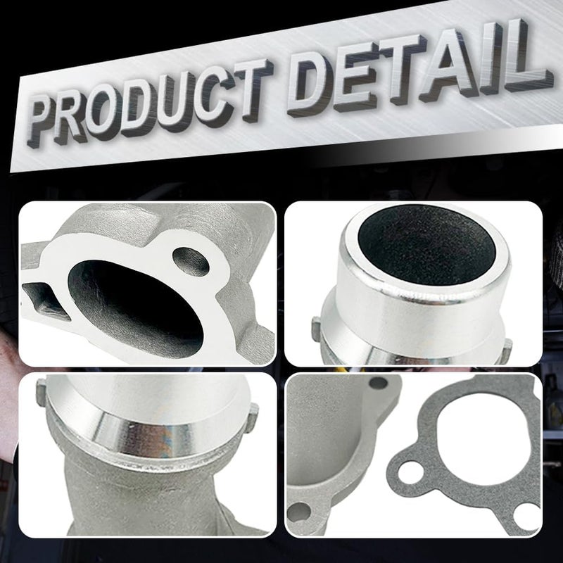 HOAVEED 11118511205 Aluminum Engine Coolant Water Pipe Connector Compatible with BMW 1 2 3 4 5 6 7 Series X1 X2 X3 X4 X5 | Compatible with MINI F55 F56 2013-2019 | Replaces Plastic OE Coolant Flange - Image 1